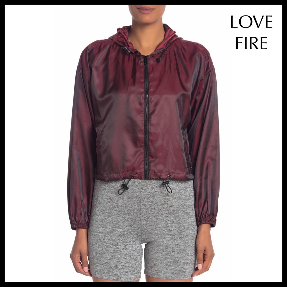 RAIN JACKET HOODED ZIP WATERPROOF HOODIE SPORTY ATHLETIC WINDBREAKER BOMBER A3C - Picture 6 of 6